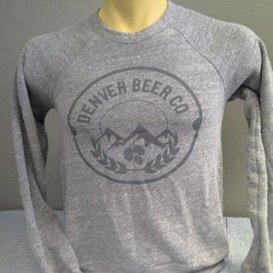 Denver Beer Co Grey Logo Sweatshirt Long Sleeve Size Small